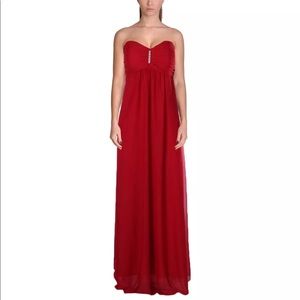 Red chiffon strapless dress size 12